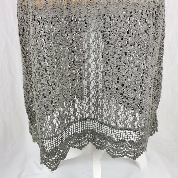 Monoreno Crochet Lace Open Knit Olive Green Dress - Picture 5 of 9